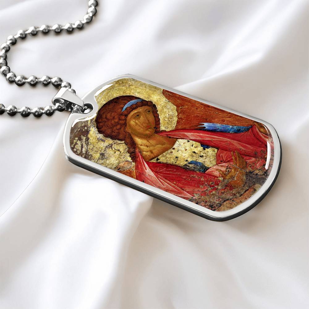 Archangel Michael Rublev dog tag necklace
