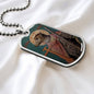 Dog Headed Saint Christopher  Military Dog Tag pendant necklace