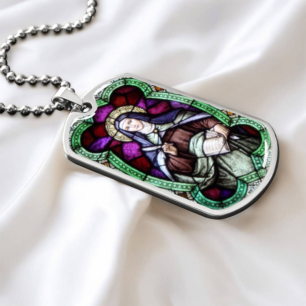 St Teresa of Avila dog tag necklace
