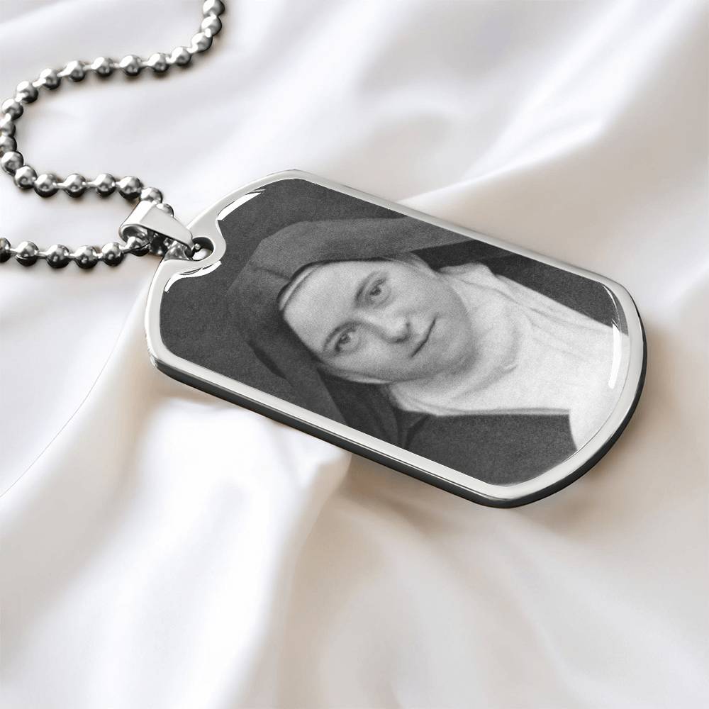 St Thérèse of Lisieux dog tag necklace