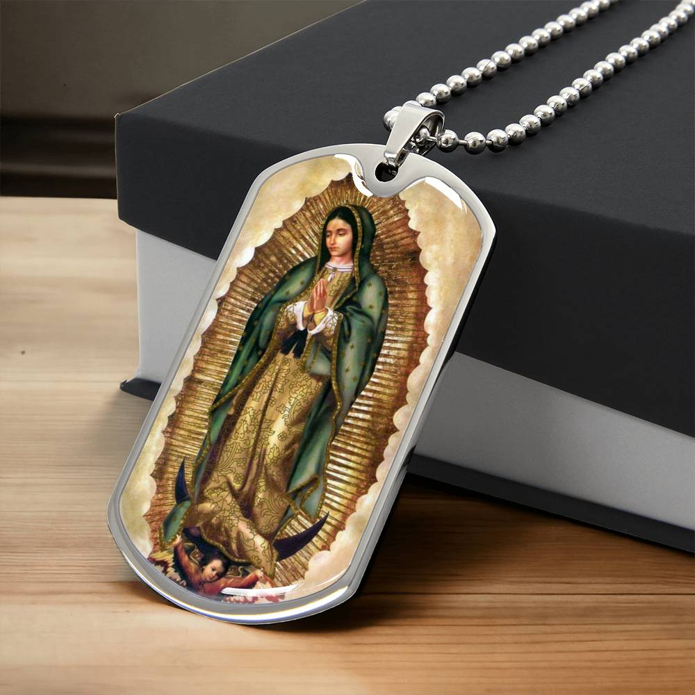 Our Lady of Guadalupe dog tag necklace