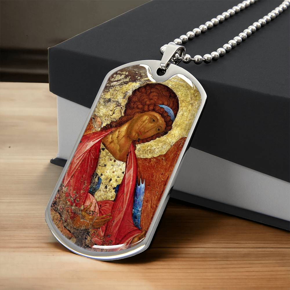 Archangel Michael Rublev dog tag necklace