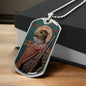 Dog Headed Saint Christopher  Military Dog Tag pendant necklace