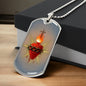 Sacred Heart of Jesus Dog Tag military pendant necklace, Godfather gift, Godmother gift, Godparent gift, Baptism gift, First Communion gift
