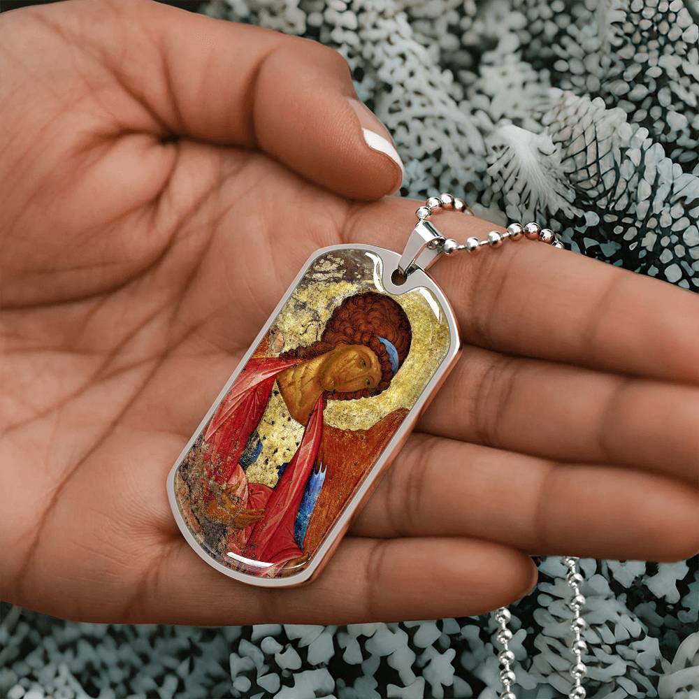 Archangel Michael Rublev dog tag necklace