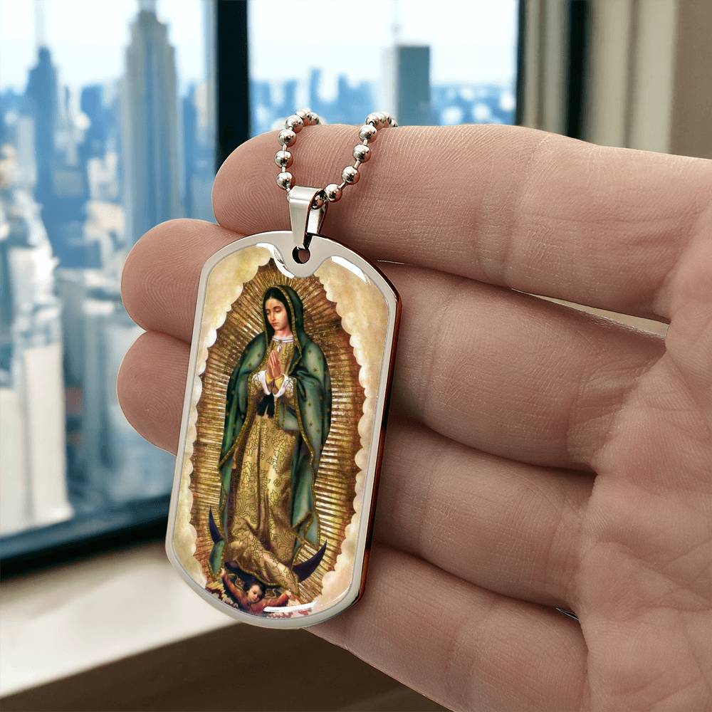Our Lady of Guadalupe dog tag necklace