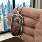 Dog Headed Saint Christopher  Military Dog Tag pendant necklace