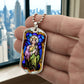 Saint Barbara Stained Glass dog tag pendant necklace