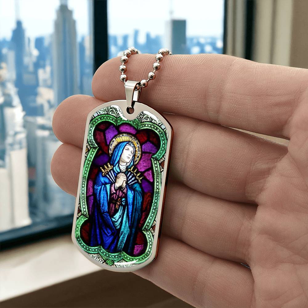 Our Lady of Sorrows, Mother of Sorrows, Our Lady Dolours, Seven Sorrows Mary, Sorrowful Mother, Our Lady of Piety pendant necklace