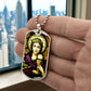 Saint Barbara Stained Glass Dog Tag pendant necklace