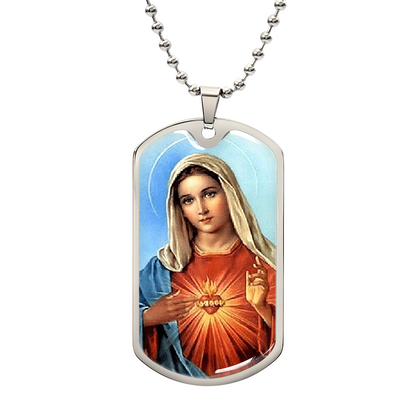 Immaculate Heart of Mary Pendant Necklace, Catholic Jewelry