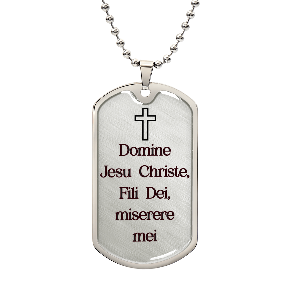 Domine Jesus Christe Latin Dog Tag necklace