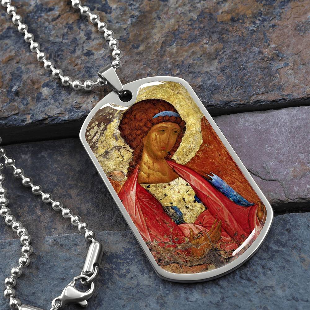 Archangel Michael Rublev dog tag necklace