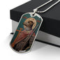 Dog Headed Saint Christopher  Military Dog Tag pendant necklace