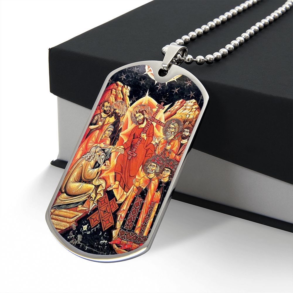 Descent into Hell dog tag necklace