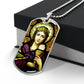 Saint Barbara Stained Glass Dog Tag pendant necklace