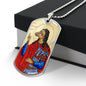 Saint Christopher Dog Head dog tag military necklace