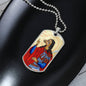 Saint Christopher Dog Head dog tag military necklace