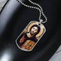 Jesus Christ Pantocrator Icon of Sinai Dog Tag Military Necklace