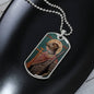 Dog Headed Saint Christopher  Military Dog Tag pendant necklace