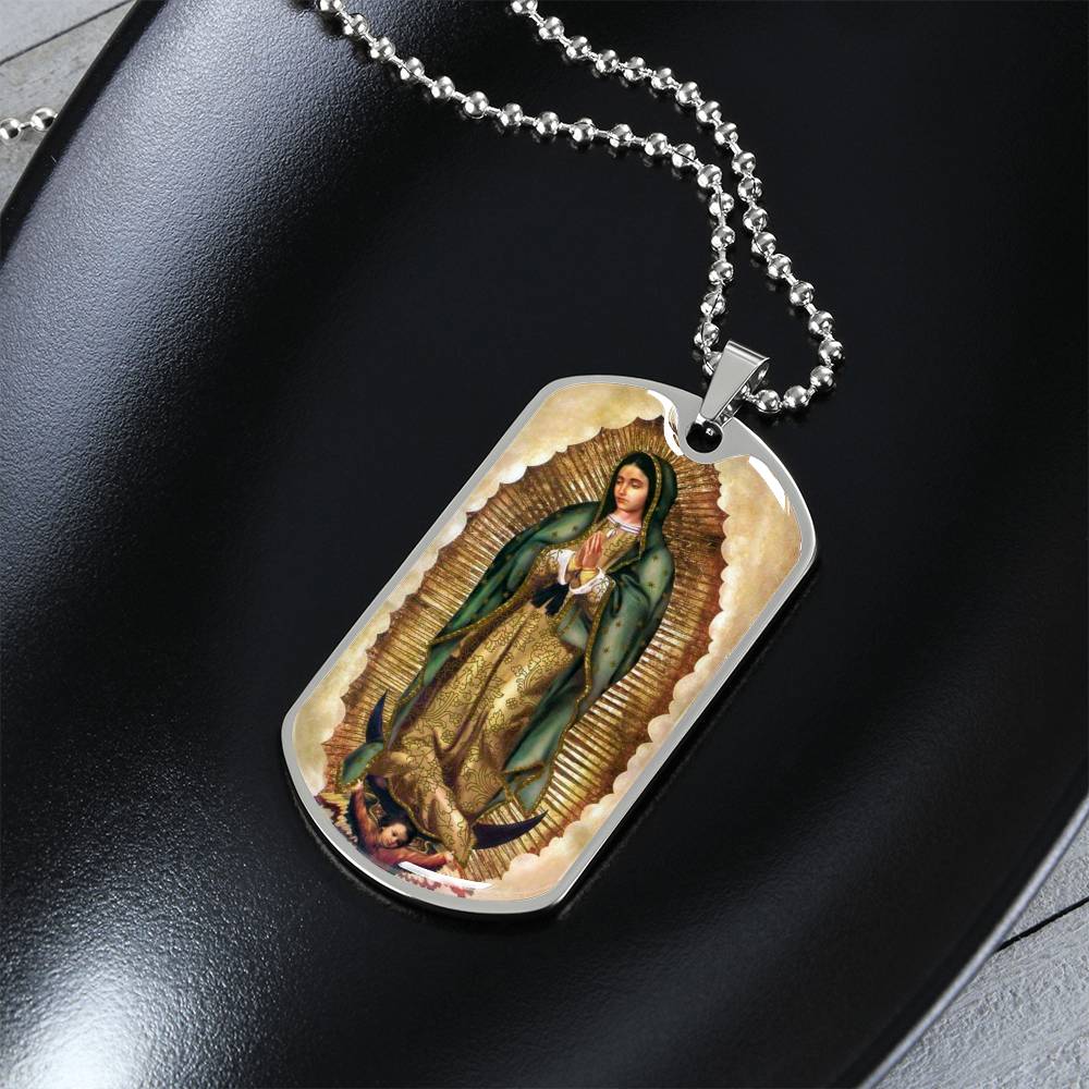 Our Lady of Guadalupe dog tag necklace