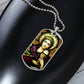 Saint Barbara Stained Glass Dog Tag pendant necklace