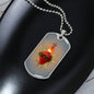 Sacred Heart of Jesus Dog Tag military pendant necklace, Godfather gift, Godmother gift, Godparent gift, Baptism gift, First Communion gift