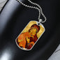 Theotokos Eleusa Vladimir Dog Tag Military pendant necklace