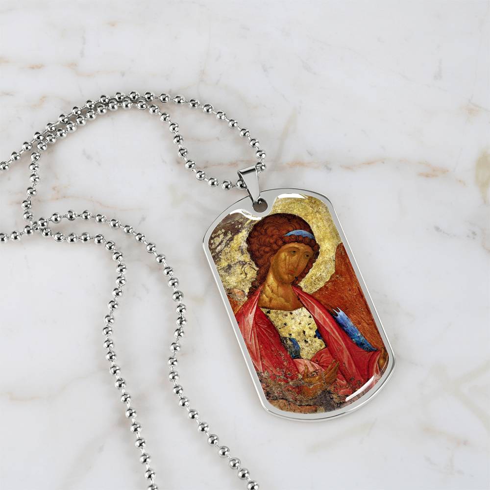 Archangel Michael Rublev dog tag necklace