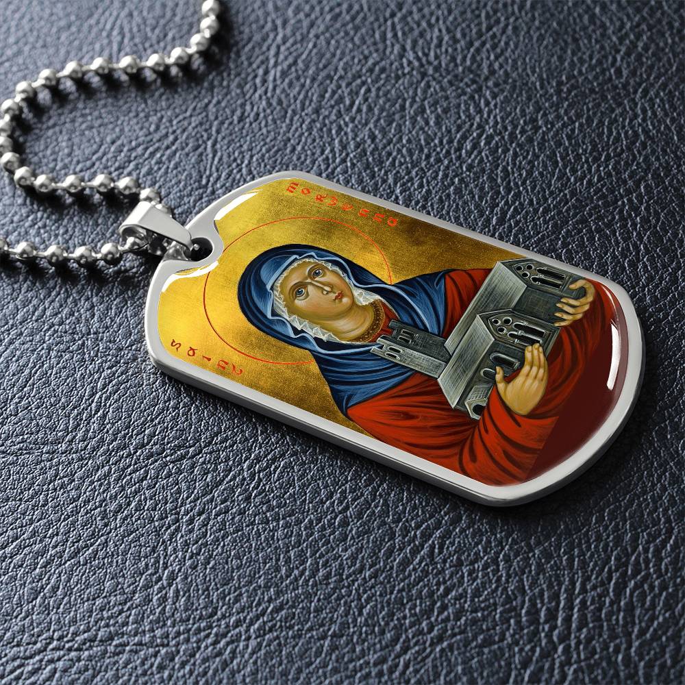 Saint Morwenna dog tag necklace