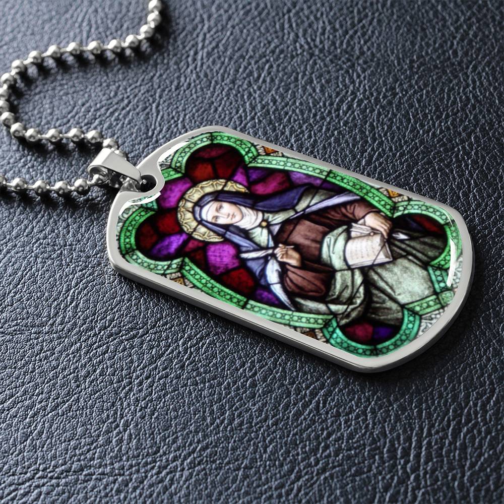 St Teresa of Avila dog tag necklace