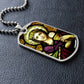 Saint Barbara Stained Glass Dog Tag pendant necklace