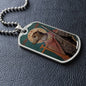 Dog Headed Saint Christopher  Military Dog Tag pendant necklace