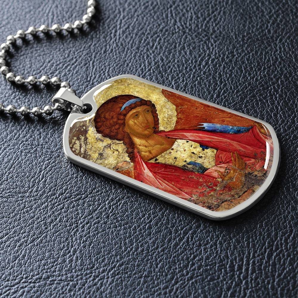 Archangel Michael Rublev dog tag necklace