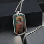 Dog Headed Saint Christopher  Military Dog Tag pendant necklace