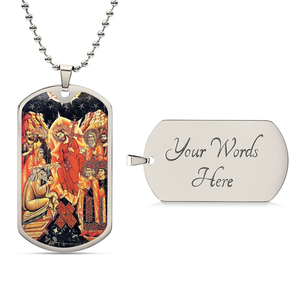 Descent into Hell dog tag necklace