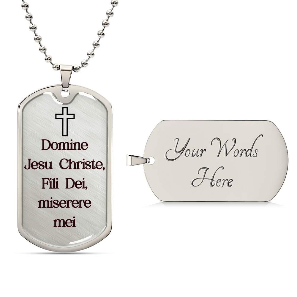 Domine Jesus Christe Latin Dog Tag necklace