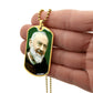 Padre Pio dog tag necklace