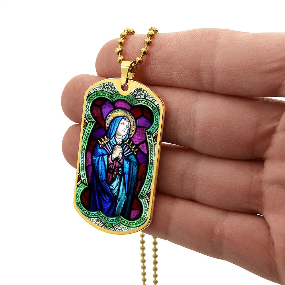 Our Lady of Sorrows, Mother of Sorrows, Our Lady Dolours, Seven Sorrows Mary, Sorrowful Mother, Our Lady of Piety pendant necklace