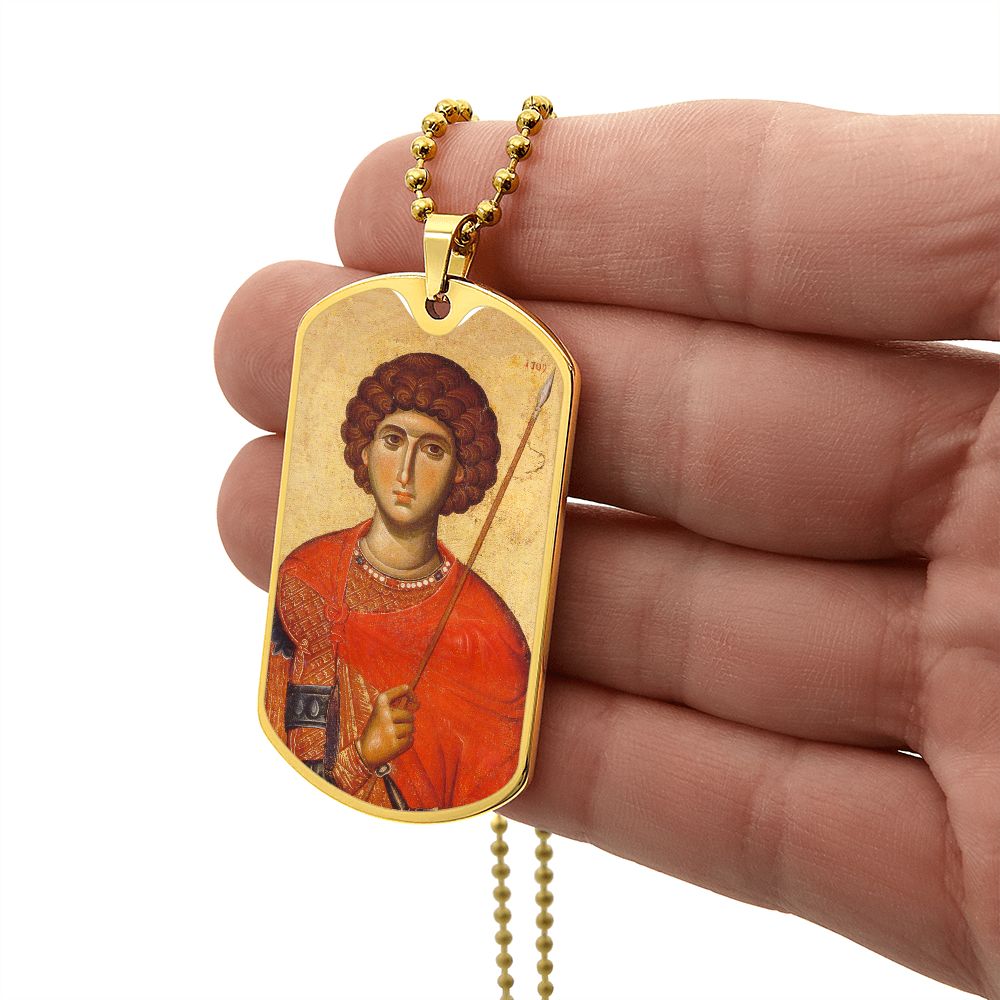 St George by Panselinos dog tag necklace
