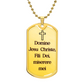 Domine Jesus Christe Latin Dog Tag necklace