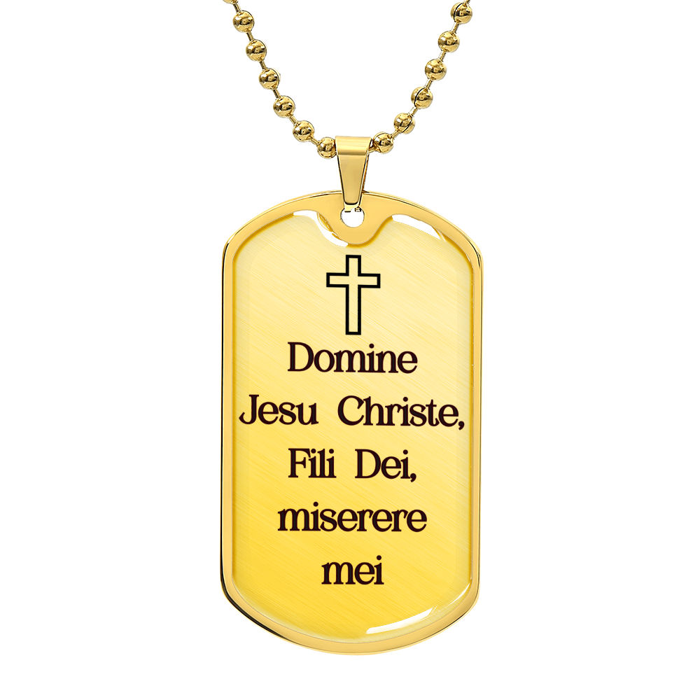 Domine Jesus Christe Latin Dog Tag necklace