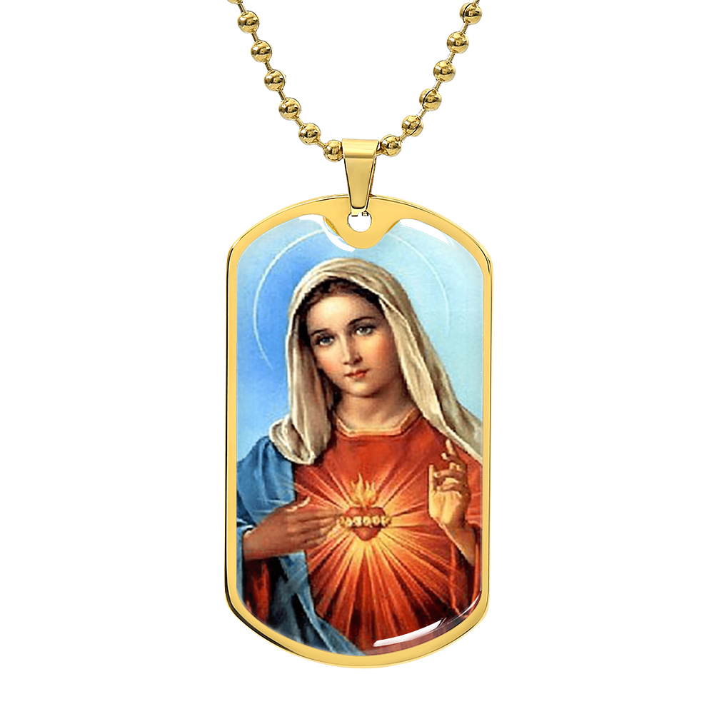 Immaculate Heart of Mary Pendant Necklace, Catholic Jewelry
