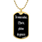 Hail Mary in French Je wous salue Marie dog tag pendant necklace French