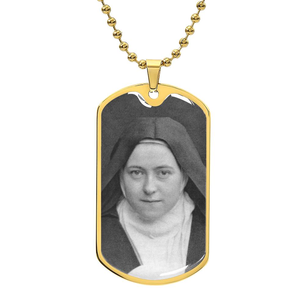 St Thérèse of Lisieux dog tag necklace