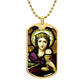 Saint Barbara Stained Glass Dog Tag pendant necklace
