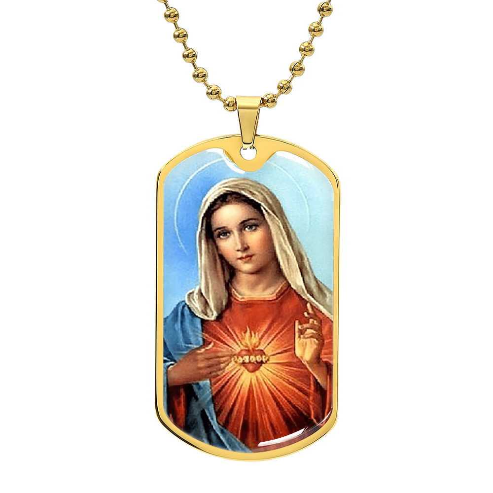 Immaculate Heart of Mary Pendant Necklace, Catholic Jewelry