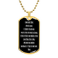 Hail Mary full of grace the Lord is with thee Dog Tag pendant necklace in French