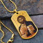 Jesus Christ Pantocrator Vatopedi dog tag necklace