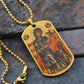 Theotokos Enthroned dog tag necklace